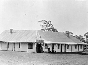 The "new" Bunyip Hotel located near the Prices Highway and the Bunyip River, 1890. Photo courtesy of Museum Victoria and copied from a photograph owned by  S.Gerdtes